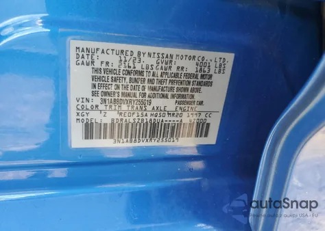 2024 Nissan Sentra Sr from USA, damaged, VIN 3N1AB8DVXRY255019